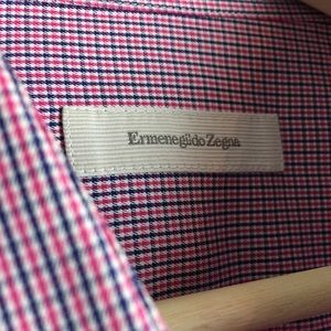 Ermenegildo Zegna Pink Stripe Mens Dress Shirt, XL